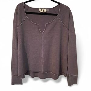 ROXY size XL Women's grey long sleeve Top